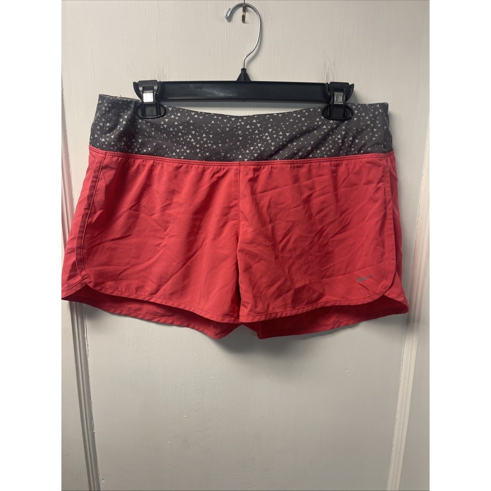 Nike Dri Fit Women's Running Shorts Pink Size M Hidden Pocket On Back